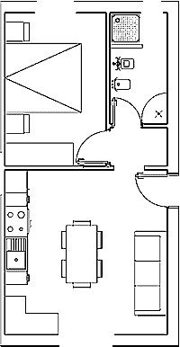 Piantina bilocale Residence Garden