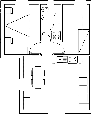 Piantina trilocale Residence Garden